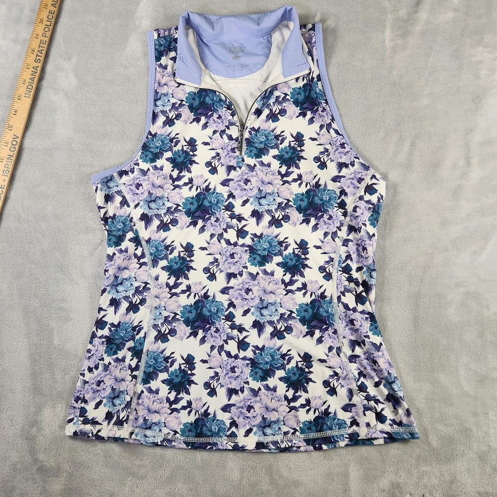1764 Signature Golf Tank Top Size M Purple Floral Sleeveless Tennis Athleisure